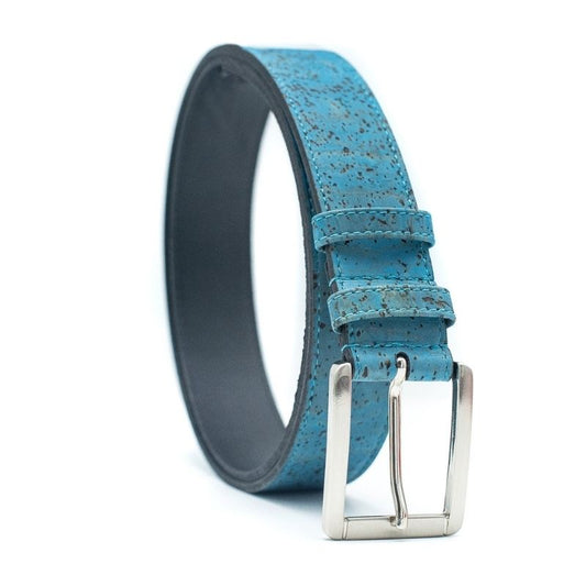 Ceinture Liège Homme Luxe Bleu Turquoise