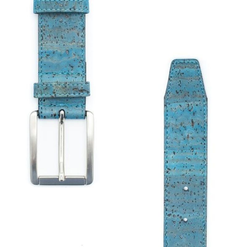Ceinture Liège Homme Luxe Bleu Turquoise